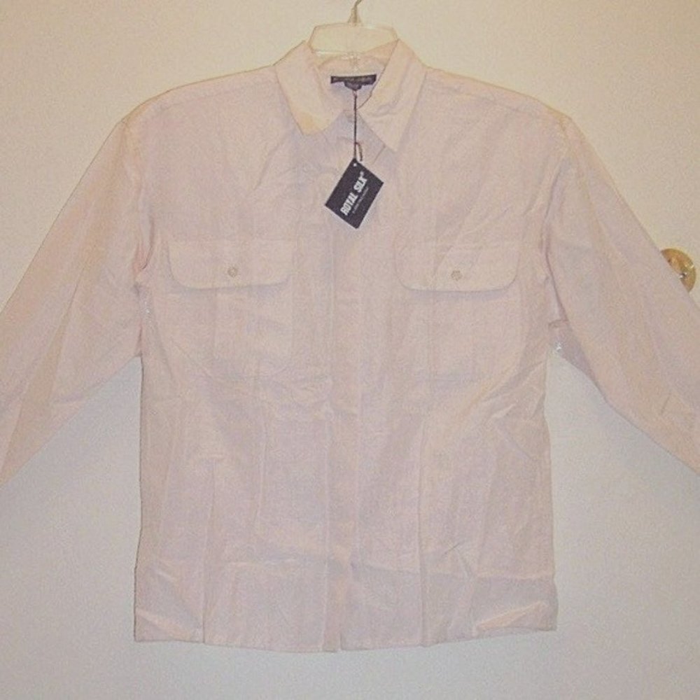 Vintage Royal Silk Lt Pink Button Down Dress Shirt
